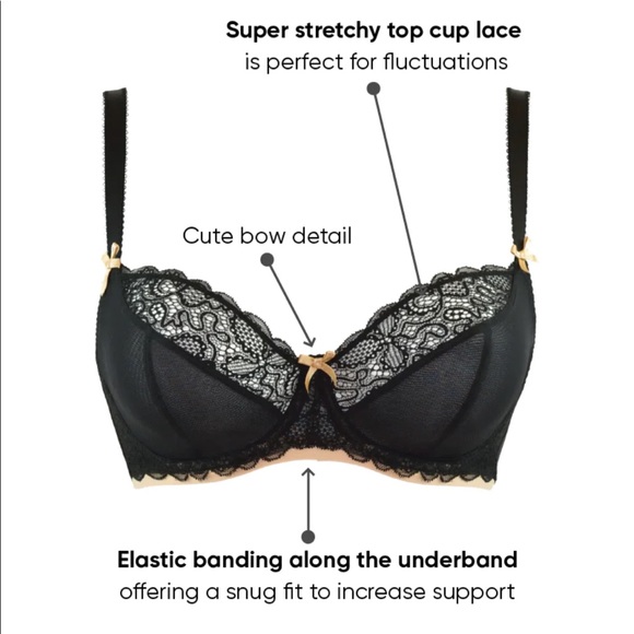 38K CURVY KATE Ellace Balcony Bra Black/Champagne - Picture 2 of 9